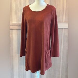 Love Riche Faux Suede Rust Shift Dress. Women’s Sz-S Classic | Slimming. EUC